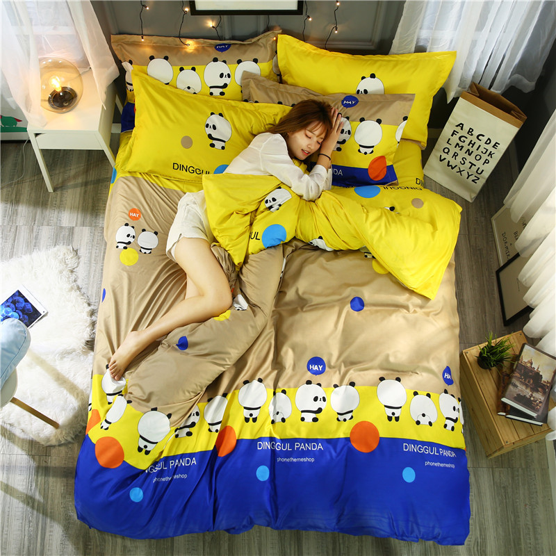 【精选优品限时抢】芦荟棉床上用品四件套床单简约学生宿舍被套