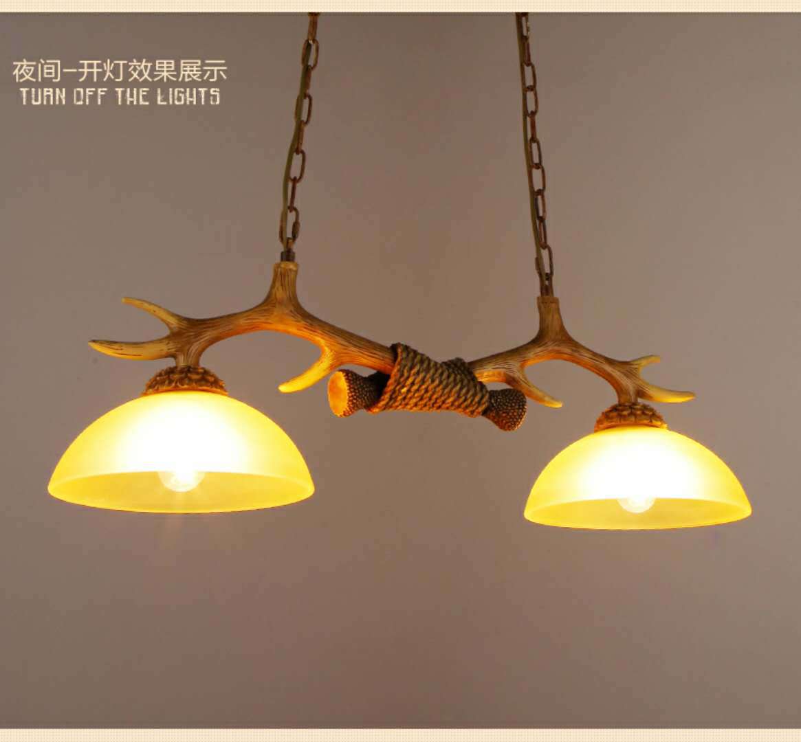 北欧复古吊灯美式仿古鹿角吊灯个性餐厅酒吧灯乡村书房咖啡厅灯饰-阿里巴巴