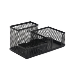 Desktop office study supplies iron mesh multifunctional pen holder combined stationery pen holder 9128 side high pen holder