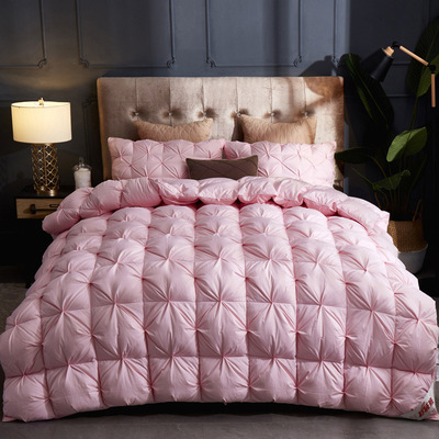 雅尚 柔赛丝羽绒被扭花面包格羽毛绒冬被加厚双人被芯多规格批发|ms