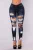 new Europe and America net hot pants women pants holes jeans