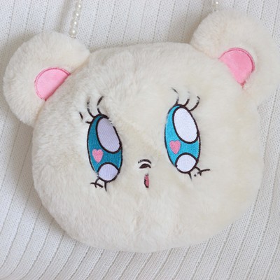 新品beca小熊可愛日系軟妹少女心斜挎珍珠鏈條毛絨斜挎情人節女包