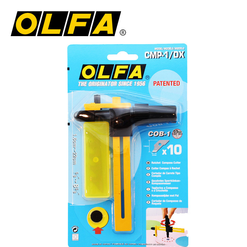 OLFA Compasses knife CMP-1/DX Cutting circle 1.6-22CM Diameter with 10 Piece blade