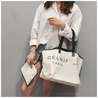 2018新款潮流女士單肩pu包女包時尚帆布包女單肩包定制托特包批發