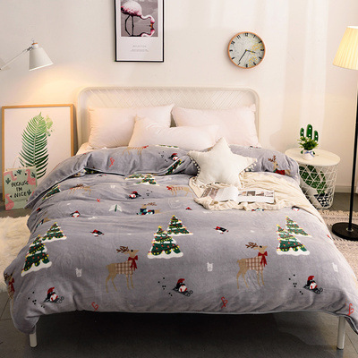 珊瑚绒被套单件加厚冬季毛绒儿童卡通保暖法法兰绒双面被罩定做