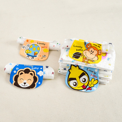 婴儿纯棉吸汗巾儿童隔汗巾卡通可爱宝宝垫背巾厂家直销彩色纱布|ms