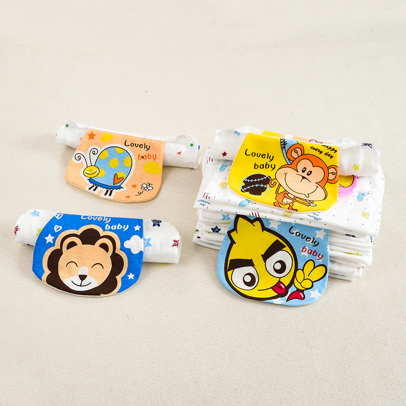 婴儿纯棉吸汗巾儿童隔汗巾卡通可爱宝宝垫背巾厂家直销彩色纱布|ms