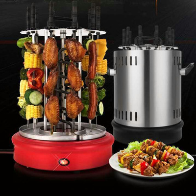 廠家批發無煙不鏽鋼燒烤爐家用電烤爐自助燒烤爐禮品定制6叉或9叉