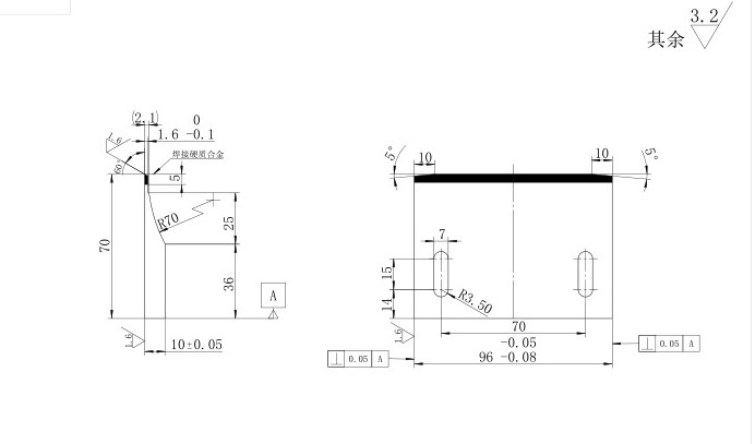 非标支撑片 按图定制96*70*10*1.6*两边10*5°