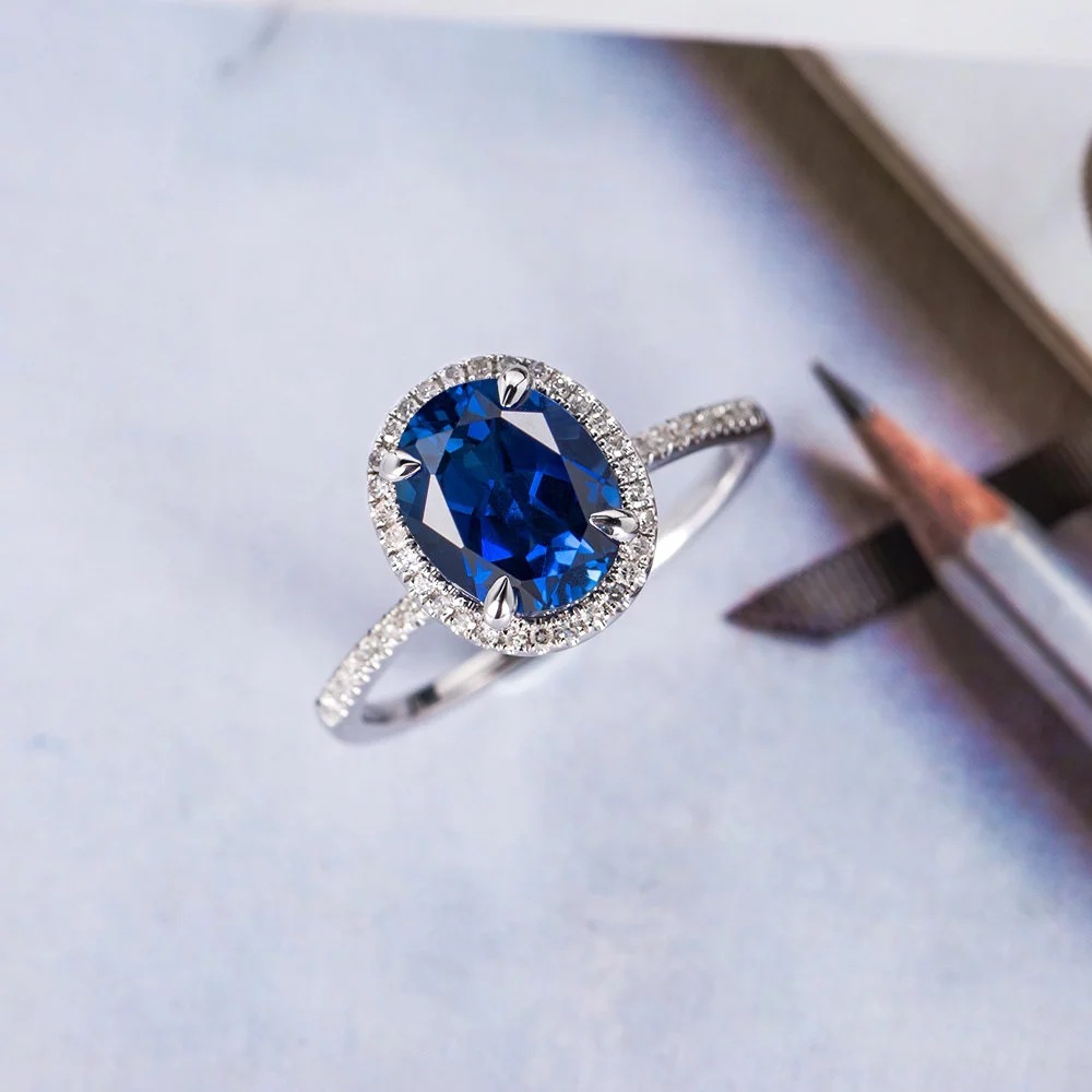 Neues Zubehör Königsblau Rund Multi-diamant Damen Zirkon Kupfer Ring Großhandel display picture 2