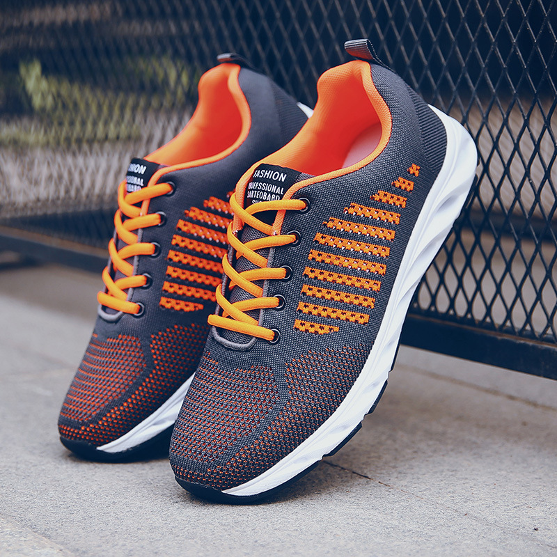运动飞织网布透气防滑跑步鞋缓震男鞋夏季清凉慢跑散步户外街拍款|ms