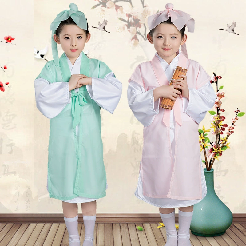 Детская книга Детская одежда Hanfu Guoxue Этническая старинная Одежда для мальчиков Ученики Трехсимвольная Сутра Дизи Гуи Одежда Конфуция Одежда