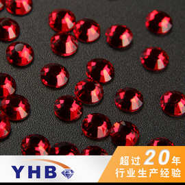 厂家热销爆款珍珠diy红色圆形仿捷克钻玻璃水钻服饰配件烫钻配饰