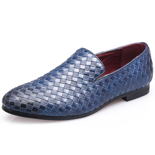 Amazon wish LAZADA trendy woven leather shoes casual shoes cross-border large size single shoes wholesale