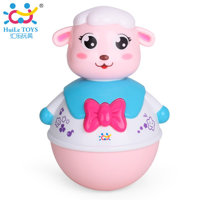 汇乐玩具967B不倒咩咩羊不倒翁带音乐灯光儿童早教益智玩具 0-1岁|ru