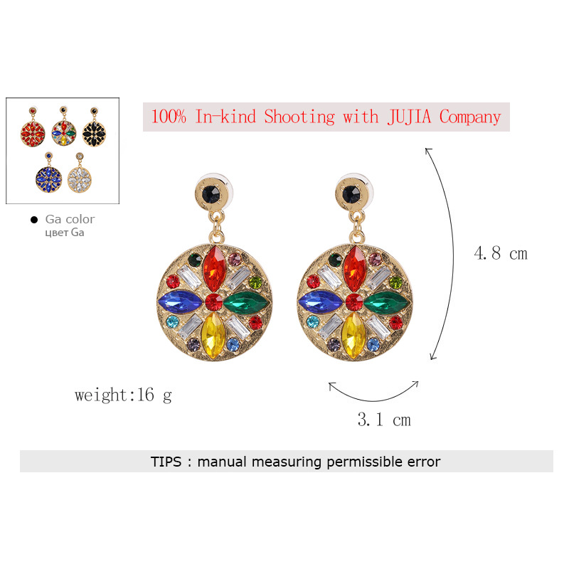 new geometric alloy diamond jewelry European and American style ladies earringspicture1