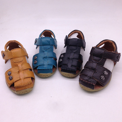 2019夏季新款男童凉鞋真皮儿童包头凉鞋宝宝鞋韩版牛筋底软底防滑|ms