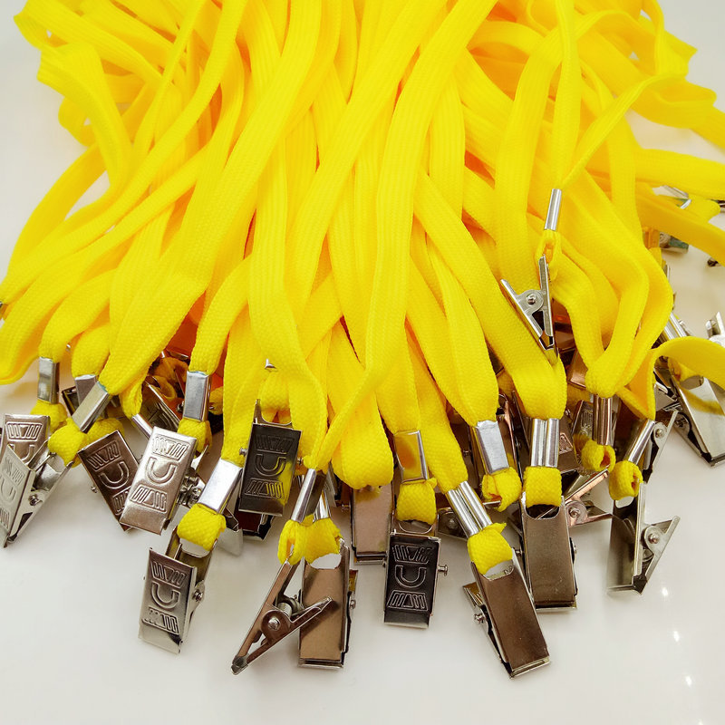 Permiso DE TRABAJO insignia cordón metal clip lanyard 1*45cm Comercio exterior exposición certificado cordón algodón grueso fábrica licencia cuerda al por mayor