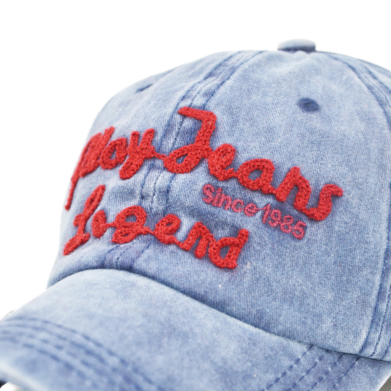 Gorra de béisbol de mezclilla transfronteriza verano al aire libre gorra de pico carta bordado sombrero para el sol AliExpress entrega de una pieza