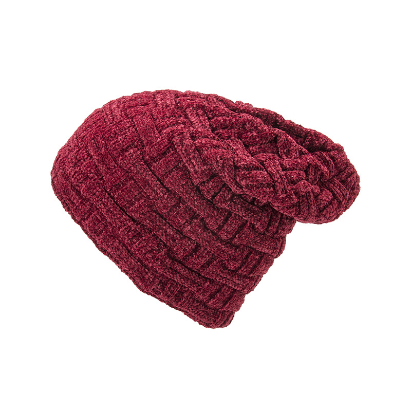 Cappello lavorato a maglia al chiaro di luna da sci all'aperto con pullover in ciniglia da uomo e da donna in velluto ispessito a doppio strato invernale_voghion.com