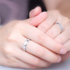 Adjustable jewelry for beloved with letters, wedding ring, Korean style, micro incrustation, English letters, on index finger