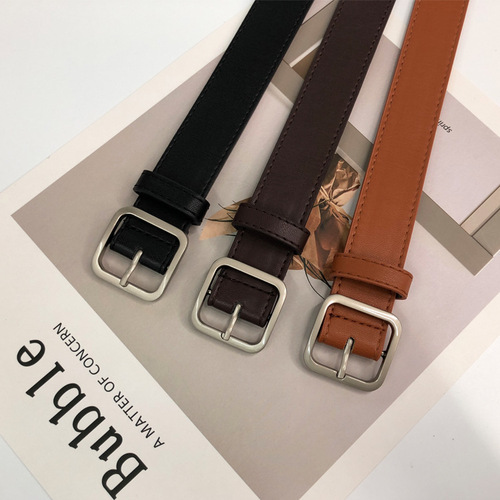 Street stall supply Korean style fashion decorative women's belt pin buckle casual versatile simple women's belt belt wholesale