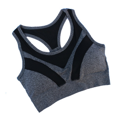 大码外贸原单运动内衣 网纱拼接性感跑步Bra瑜伽内衣体操运动文胸