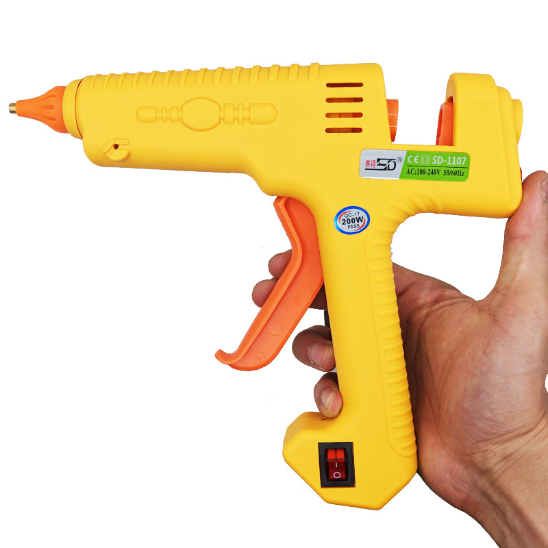 Hot Melt Glue Gun Saide SD-1107, High-Power 200W Glue Gun, 11mm Hot Melt Glue Stick Gun, High-Temperature Glue Gun
