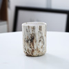 Factory direct selling brushed ceramic cup candle container candlelight dinner imitation wood grain marble macarons