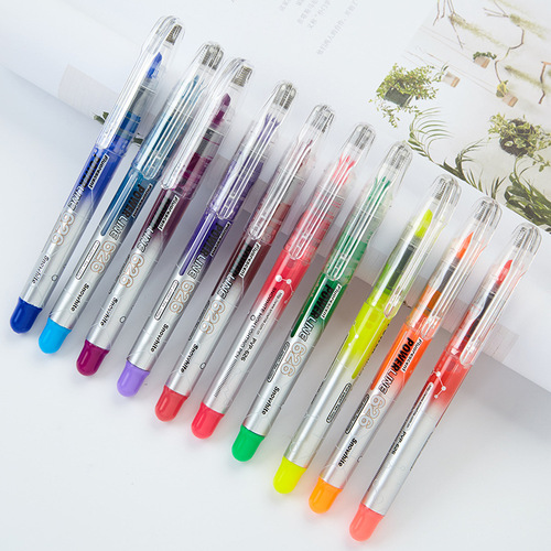 Baixue fluorescent pen color straight liquid marker marker pen multi-color pen 626 student supplies ten colors optional
