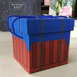 30厘米礼盒纯黑牛皮纸绝地求生空投箱零食礼盒抖音同款吃鸡包装盒