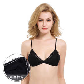 欧美速卖通wish新款性感无钢圈文胸薄棉舒适少女内衣蕾丝bralette