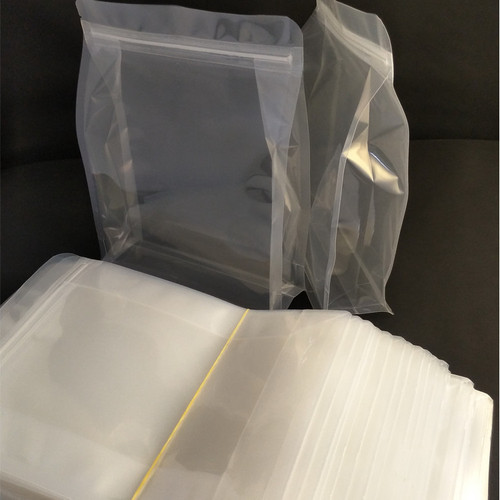 Wholesale eight-side sealing zipper transparent bag, plastic food grade composite packaging bag, eight-side sealing flat bottom bag