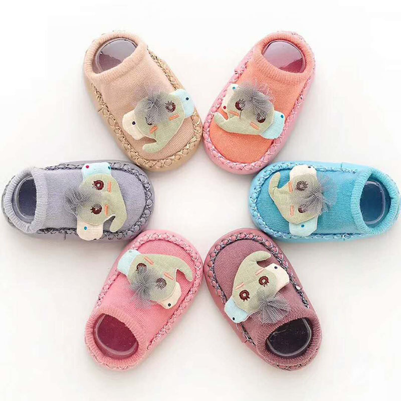 春夏新款儿童袜子鞋宝宝卡通地板袜学步鞋袜短筒外贸防滑船袜批发