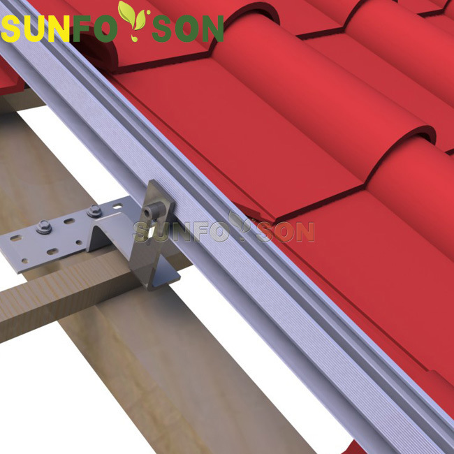 光伏支架配件陶瓷瓦屋顶专用铝挂钩太阳能面板固定连接件厂家直供