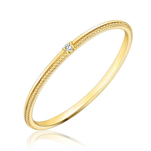 925 sterling silver plated with 14k gold manufacturer wholesale foreign trade style very simple zirconium diamond basic style ring commuting style