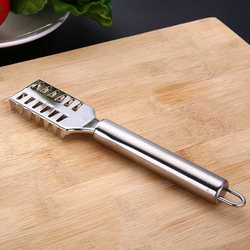 Stainless steel fish scaler, kitchen gadget, two-way serrated scaler, household fish killer and fish scaler wholesale