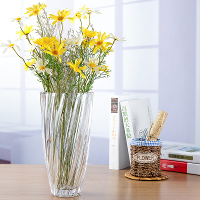 欧式高档大花瓶 玻璃 透明厚款插花落地富贵竹摆件客厅室内装饰|ru