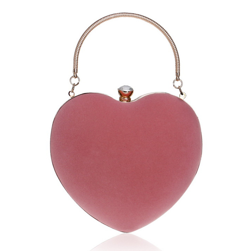 Hot Heart-shaped Handbag Lady Fashion Makeup Bag Evening  Bag Clutch Bag display picture 17
