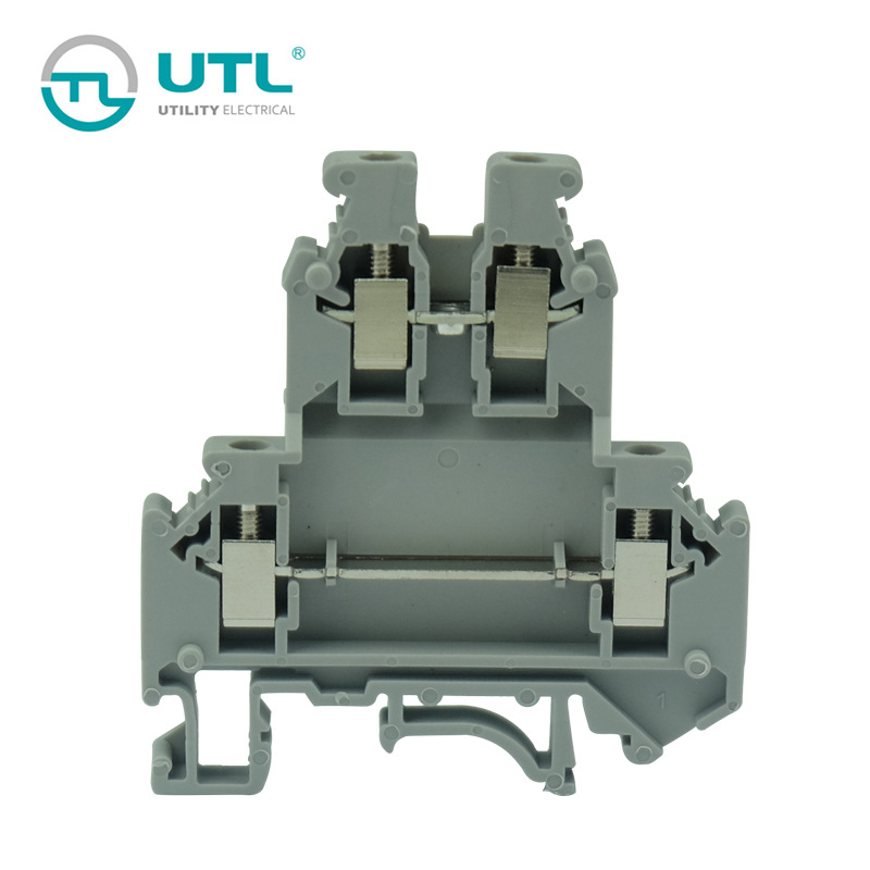 尤提乐JUT1-2.5/2双层接线端子电线连接器2.5平方双层导轨端子排