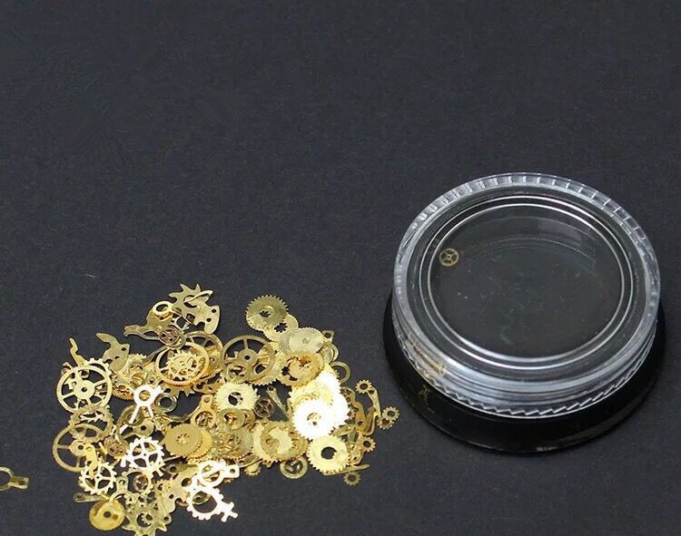 Transfronterizo caliente-venta Manicura nueva DIY tiempo engranaje vapor punk estilo mecánico manicura decoraciones aleación parche