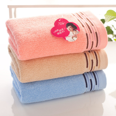 亿恒厂家直销32股黑虚线边面巾超市劳保批发礼品logo刺绣纯棉毛巾