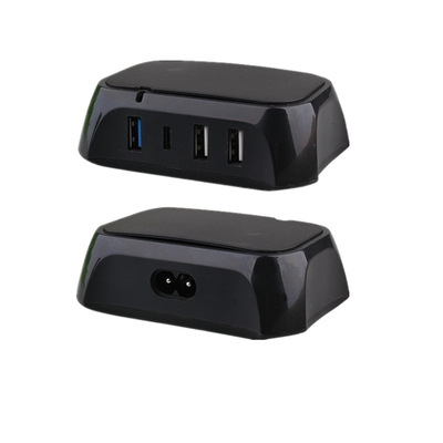 QC3.0Type-C2.1A1A 43W大功率无线四口多功能手机平板旅行充电器