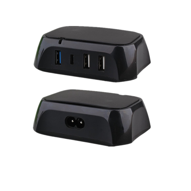 QC3.0Type-C2.1A1A 43W大功率无线四口多功能手机平板旅行充电器