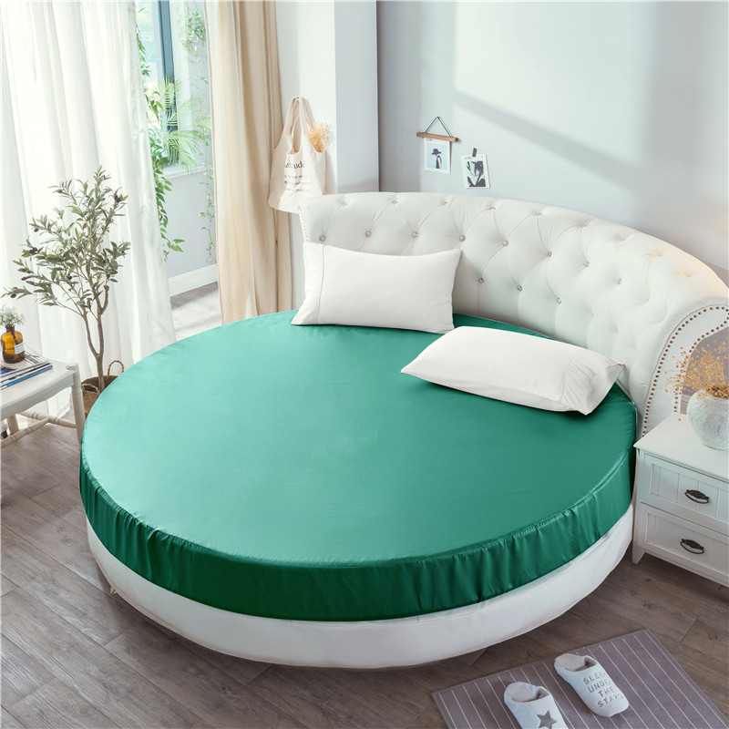 Special price washed silk solid color round bed fitted sheet single