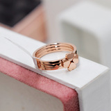 Кольцо из нержавеющей стали, золотой модный комплект, четырехлистный клевер, 18 карат, розовое золото, на указательный палец