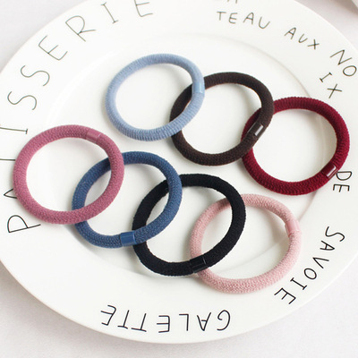 热销韩版基础款加粗头绳简约高弹力彩色扎头发圈日韩头饰皮筋批发|ru