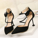 A857-8 Summer New Korean Bandage, High-heeled, Point Sexy Single Shoes, Women's Fine-heeled Sandals Wholesale