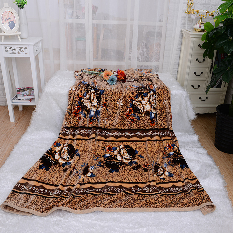 Blanket Flannel Coral Velvet Printed Blanket Summer Air Conditioning Blanket Nap Sofa Blanket Lazy Blanket