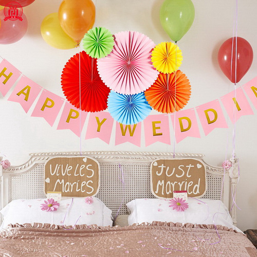 Product: Simple Paper Fan Flower Decor Background Wall DIY Shopping Mall Store Opening Background Arrangement Birthday Party Decor Supplies